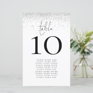 Numéro de table du Mariage des noms de Parties sci