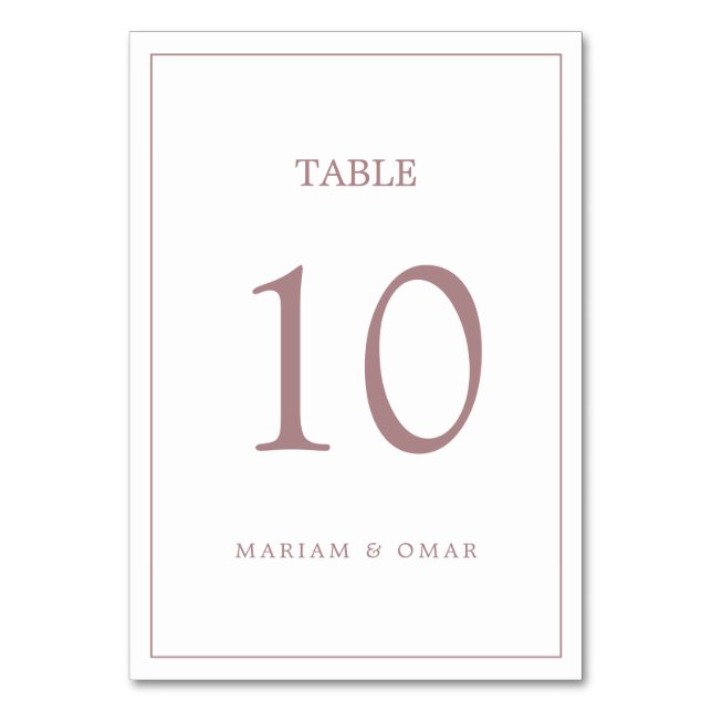 Numéro de table du Mariage d'or du Rose frontalier (Par défaut)