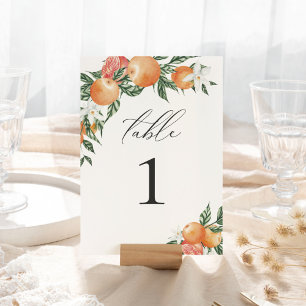 Numéro de table du Mariage en mode agrumes botaniq