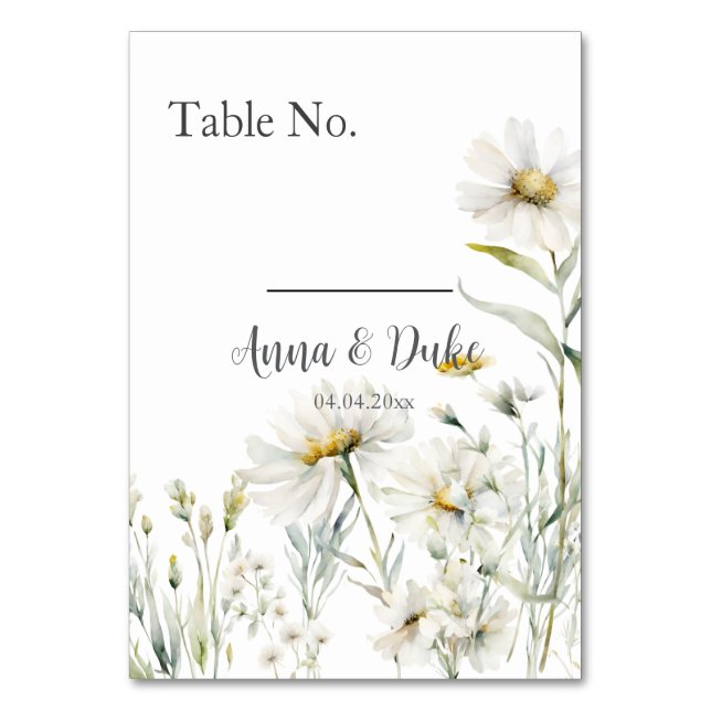 Numéro de table du Mariage Fleur sauvage Daisy (Par défaut)