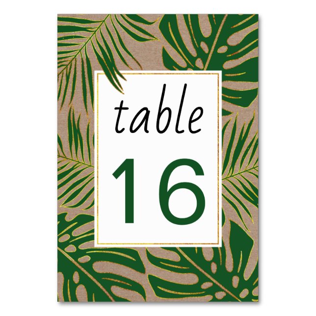 Numéro de table du mariage mariage vert tropical (Par défaut)