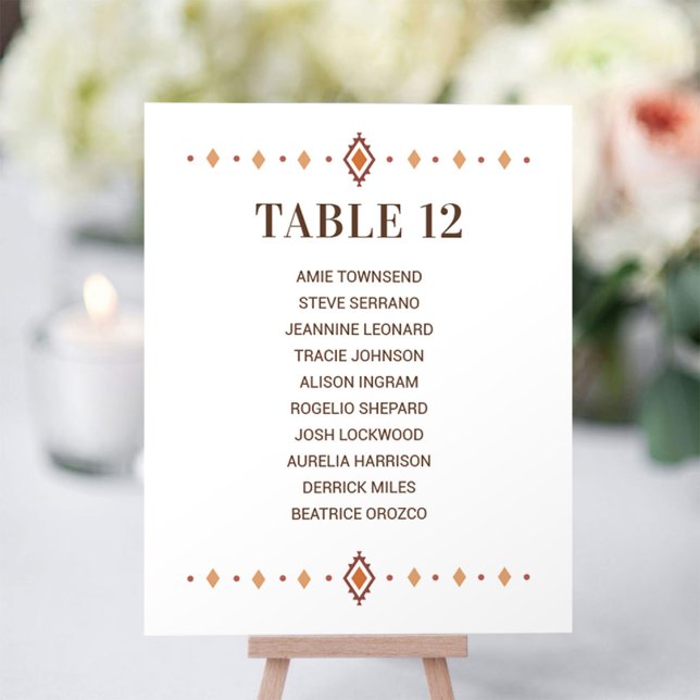 Numéro de table du Mariage occidental avec des nom (Rustic Western Wedding Table Number with Guest Names)