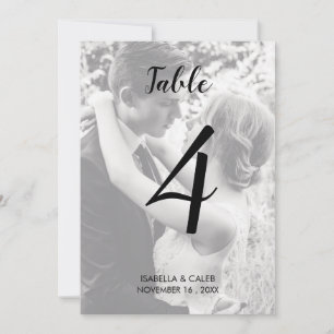 Numéro de table du Mariage photo personnalisé