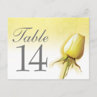 Numéro de table du mariage rose jaune
