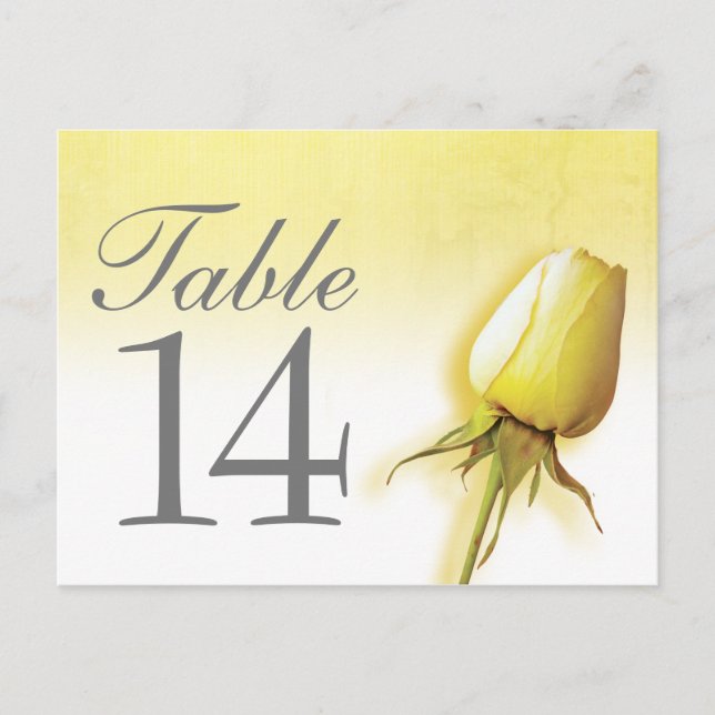 Numéro de table du mariage rose jaune (Devant)