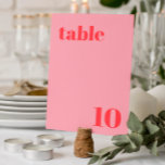 Numéro de table du Mariage tendance Retro Pink<br><div class="desc">Numéro de table Mariage élégant et tendance.</div>
