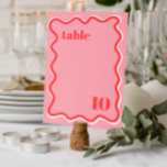 Numéro de table du Mariage tendance Retro Pink<br><div class="desc">Numéro de table Mariage élégant et tendance.</div>