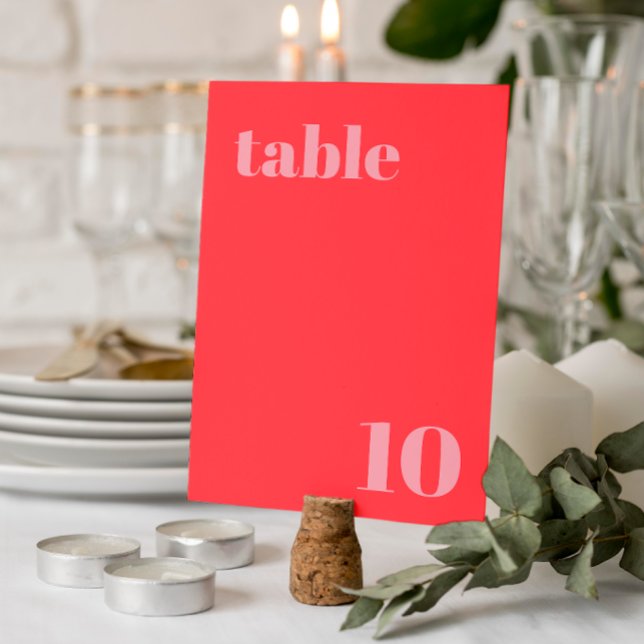 Numéro de table du Mariage tendance Retro Pink (Créateur téléchargé)