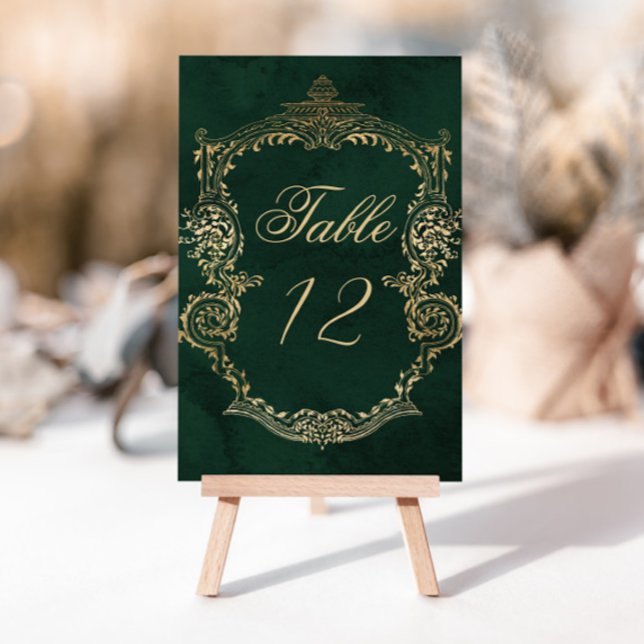 Numéro de table du Mariage victorien Emerald Green (Créateur téléchargé)