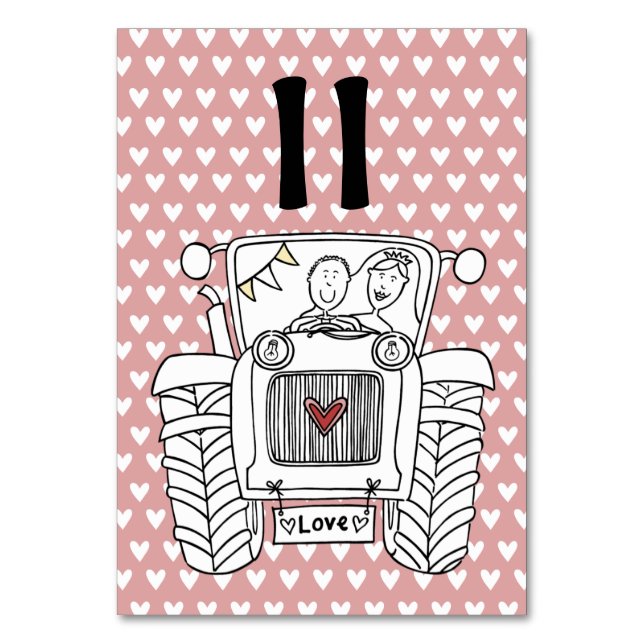 Numéro de table du tracteur de Mariage campagnard  (Par défaut)