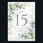 Numéro De Table Dusty Botanical Greenery Gold Marble Mariage<br><div class="desc">Créez le cadre de réception parfait avec ce design d'aquarelle tendance bleu eucalyptus botanique et fausse or vert, avec un bouquet botanique bleu eucalyptus sur mesure. La conception de l'invitation comprend également de la poussière d'or faux, un arrière - plan en marbre faux carrera, et de la typographie manuscrite. Contacter...</div>