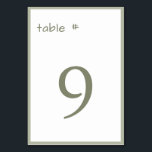 Numéro De Table Écriture Décontractée Dusty Vert Minimale<br><div class="desc">Écriture Décontractée Dusty Vert Numéro de table minimal</div>