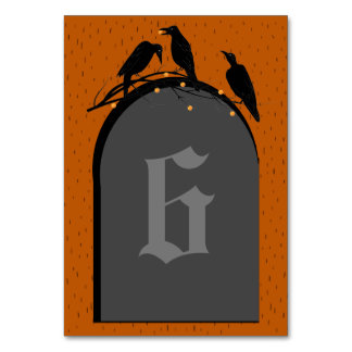 Numéro De Table Éffrayant Halloween Black Ravens