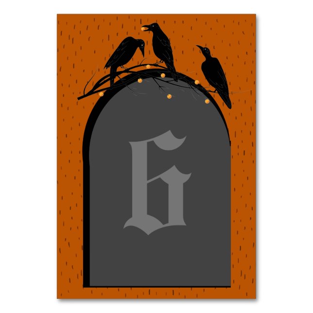 Numéro De Table Éffrayant Halloween Black Ravens (Par défaut)