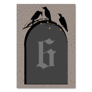 Numéro de table Éffrayant Halloween Black Ravens
