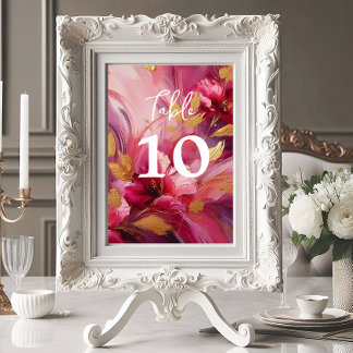 Numéro De Table Élégance contemporaine : Fuchsia Pink Gold