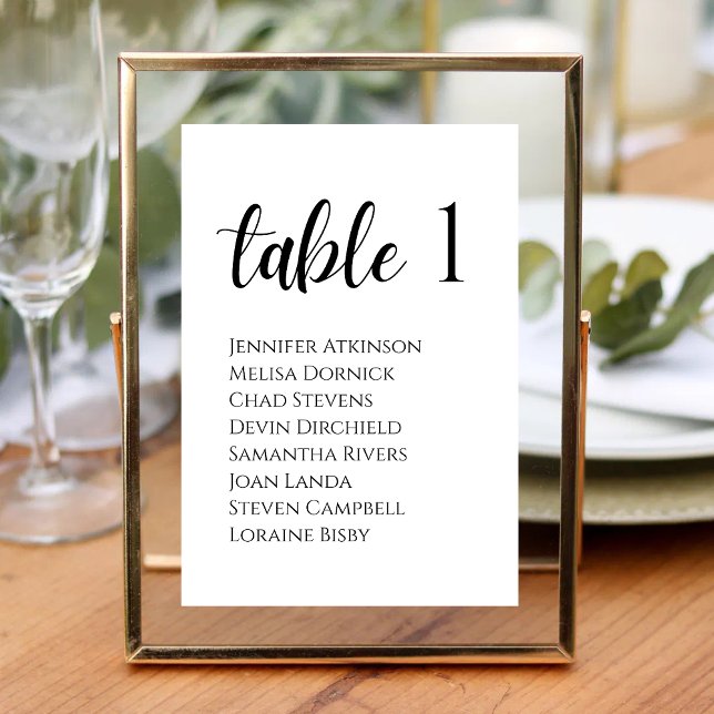 Numéro De Table Élégance Moderne de Mariage Tacheté Blanc et Noir (White and black speckled table number adds modern elegance to your wedding reception setup)