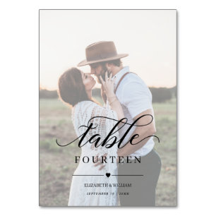 Numéro De Table Élégance Script Faux Vellum Effet Mariage photo