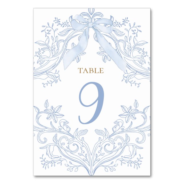 numéro de table élégant à l'aquarelle bleue (Par défaut)