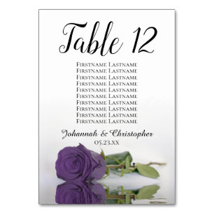 Numéro De Table Élégant Améthyste Rose pourpre siège Mariage