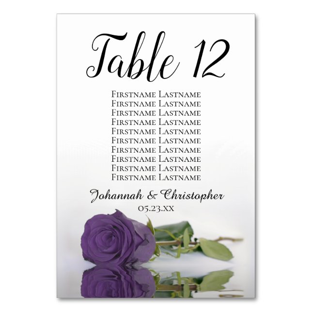 Numéro De Table Élégant Améthyste Rose pourpre  siège Mariage (Par défaut)