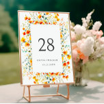Numéro De Table Elégant Aquarelle Fleurs sauvages Mariage<br><div class="desc">Pour plus de personnalisation,  cliquez sur "Personnaliser ce modèle",  puis sur "Modifier à l'aide de l'outil de conception". Élégant éditable facile à utiliser modèles mariage,  plus d'articles disponibles dans le magasin (invitations,  rsvp,  cartes de remerciements,  papeterie & décoration). Si vous avez besoin d'aide ou d'articles correspondants,  veuillez me contacter.</div>