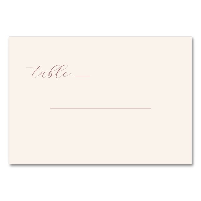 Numéro De Table Elegant Beige Calligraphy Table (Devant)