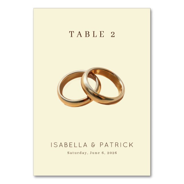 Numéro De Table Elegant Beige Gold Rings (Par défaut)