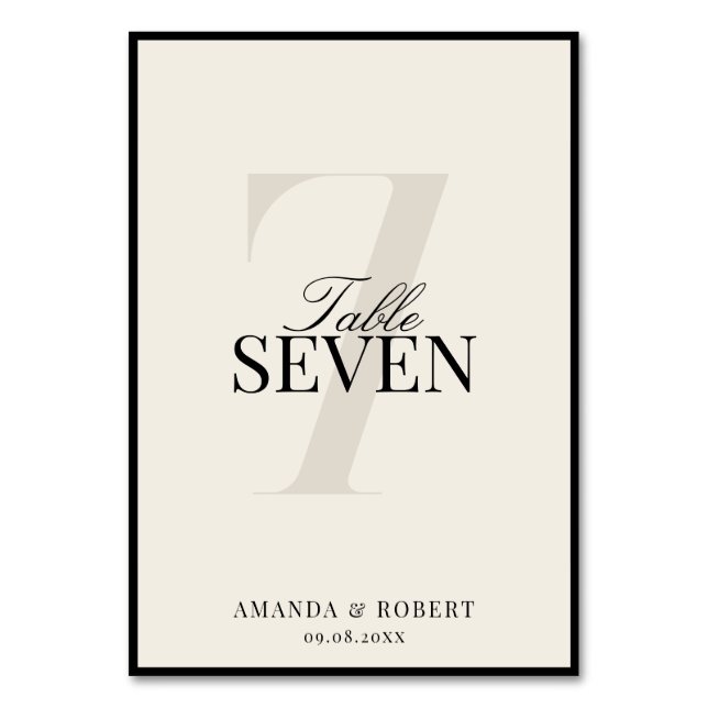Numéro De Table Elegant Black and Ivory Old Money Wedding (Par défaut)