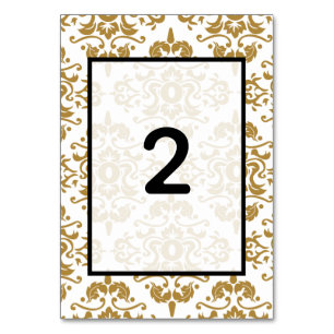 Numéro De Table Elégant Black Gold Vintage Wedding