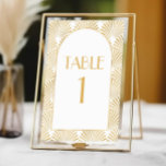 Numéro De Table Elégant Blanc Or Géométrique Mariage Art Déco<br><div class="desc">C'est un Elegant Blanc Géométrique Art Déco Mariage Numéro de table Gold !</div>