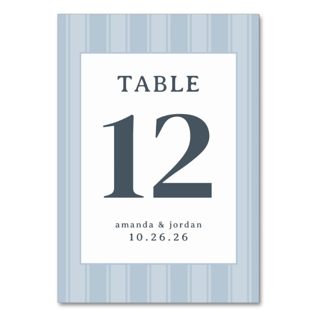 Numéro De Table Elegant Blue Minimalist Table Sign (Par défaut)