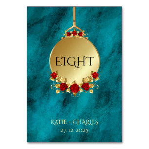 Numéro De Table Élégant Blue Opulence Gold Luxury Royal