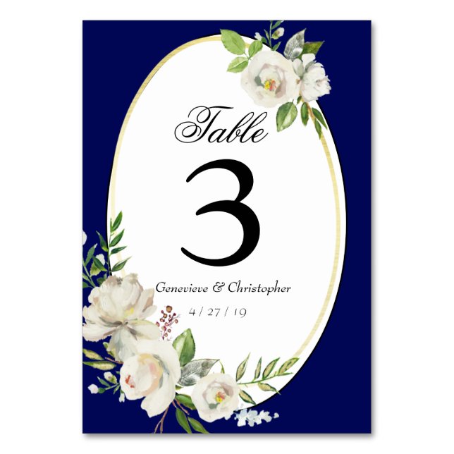 Numéro De Table Elégant Boho Blue Floral Mariage Réception (Par défaut)