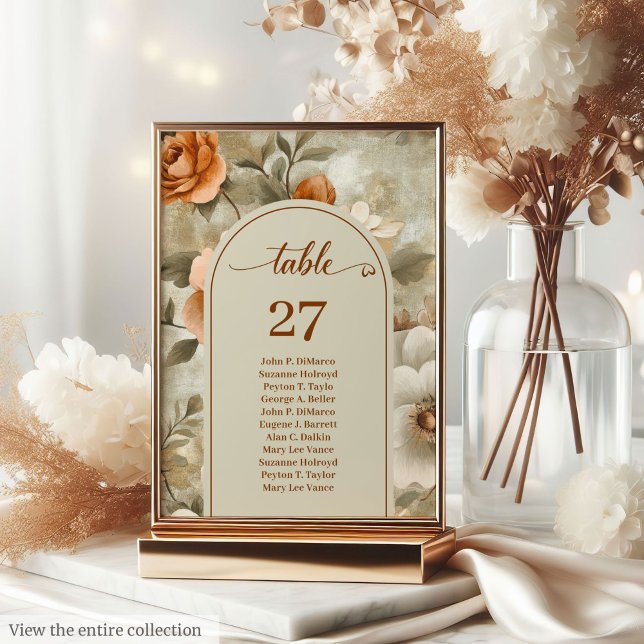 Numéro De Table Elegant Boho Neutral Ivory Sage Floral Wedding  (Elegant Boho Neutral Ivory Sage Floral Wedding Table Number

)