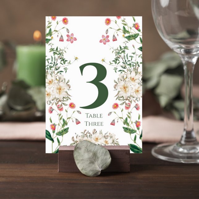 Numéro De Table Elegant Botanical Wedding Table Number (Créateur téléchargé)