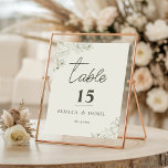 Numéro De Table Elegant Botanical Wedding Table Number Card<br><div class="desc">Help guests easily find their seats with this elegant botanical wedding table number card. Featuring delicate floral line art and timeless minimalist typography, this design adds a refined and romantic touch to your reception table décor. Perfect for romantic, garden, and minimalist wedding themes, this table number card coordinates beautifully with...</div>