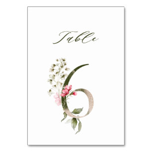 Numéro De Table Élégant Botanique Floral Numéro 6,