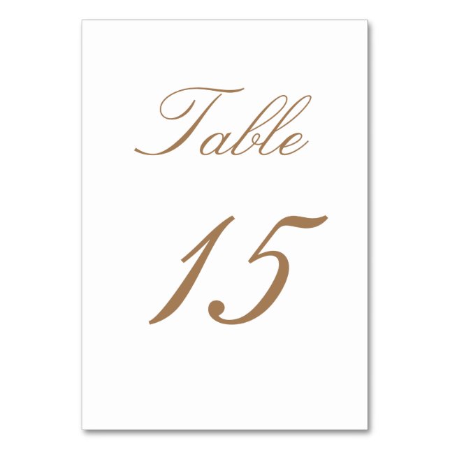 Numéro De Table Élégant Brown à deux côtés Numéro de tableau (Dos)