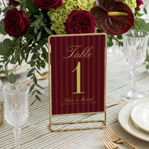 Numéro De Table Élégant Chartreuse Bourgogne Simple Mariage à rayu
