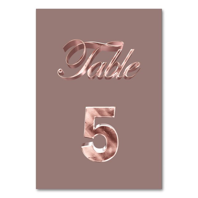 Numéro De Table Élégant Chic Rose Gold Party Invités Table Numéro  (Par défaut)