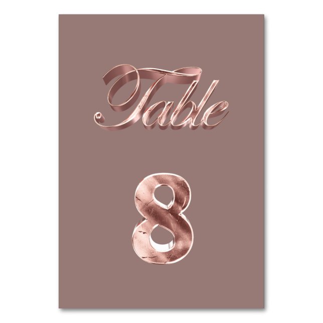 Numéro De Table Élégant Chic Rose Gold Party Invités Table Numéro  (Par défaut)