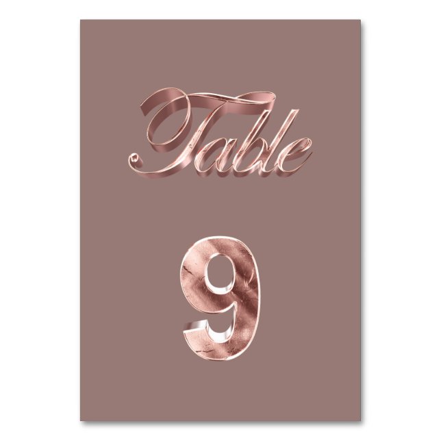 Numéro De Table Élégant Chic Rose Gold Party Invités Tableau Numér (Par défaut)