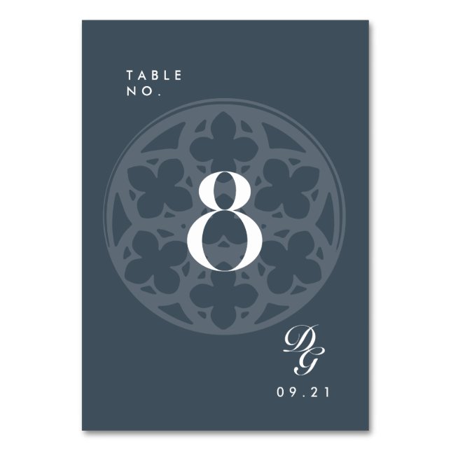 Numéro de table élégant classique cathédrale Orion (Par défaut)