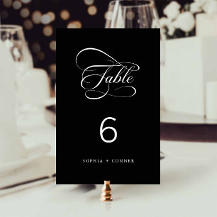 Numéro De Table Élégant Classy Mariage Noir