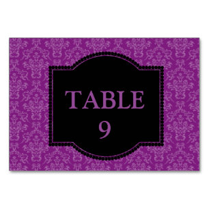 Numéro De Table Élégant damas violet vintage personnalisé
