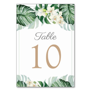 Numéro De Table Élégant Déjeuner de Fête des mariées de Foliage Tr