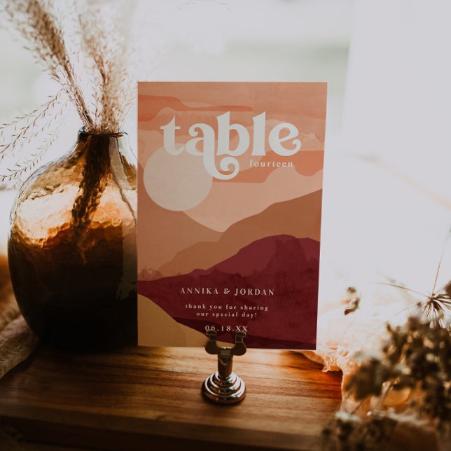 Numéro De Table Élégant désert | Terra Cotta Mariage personnalisé (Créateur téléchargé)