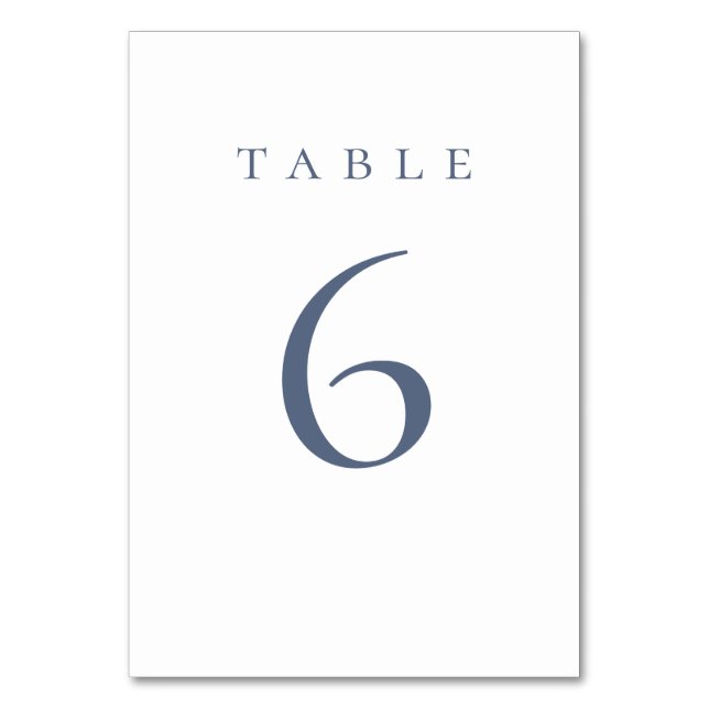 Numéro De Table Elegant Dusty Blue Script Wedding (Par défaut)