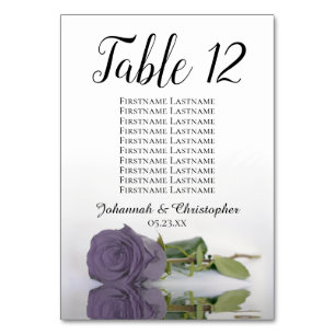 Numéro De Table Élégant Dusty violet Rose siège Mariage graphique